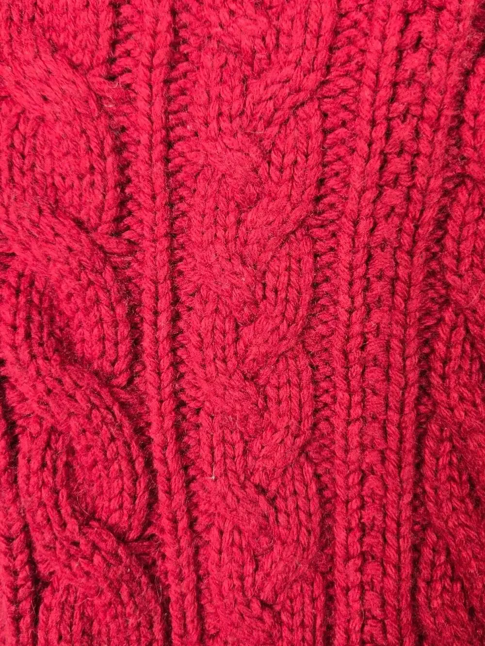 Baby Gap Red Cable Knit Sherpa Collar Sweater 18-24M Wool Blend Elbow Pads